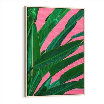 Obraz w ramie 50x70 - Odezwij się do przeszłości - liście, retro - rama drewno