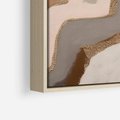 Obraz w ramie 100x70 - Płynne Fale - abstrakcja, neutralne kolory - rama drewno