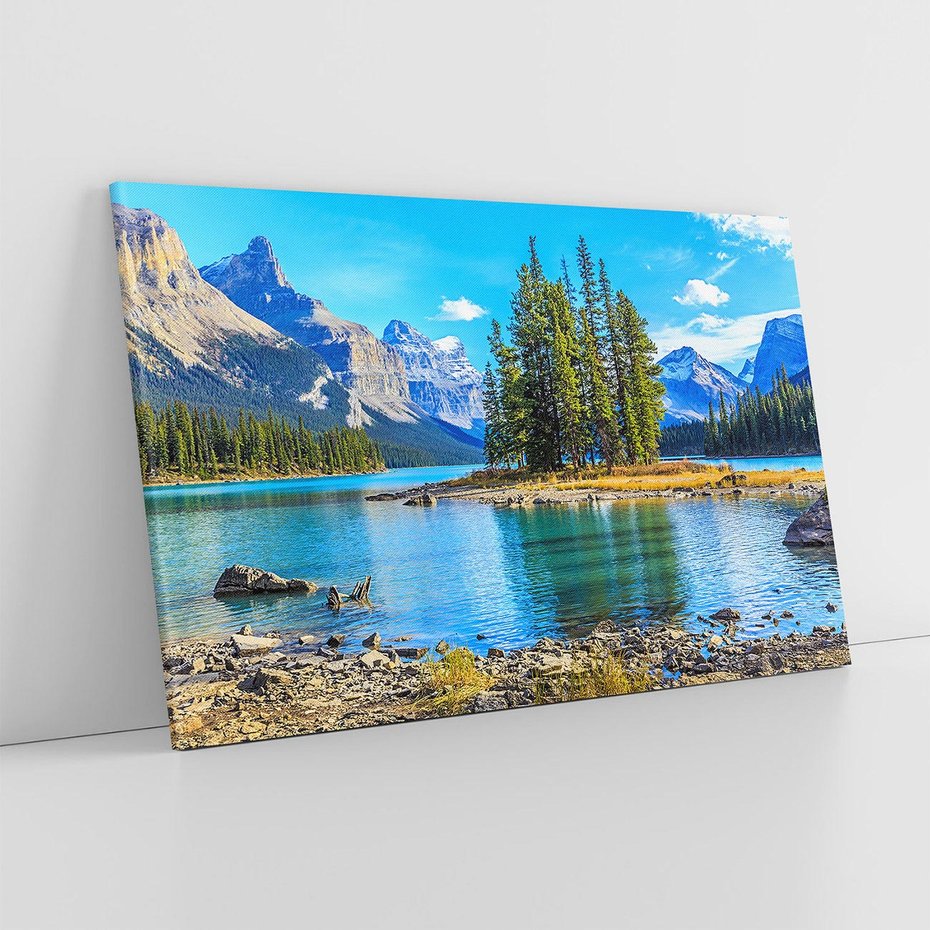 Obraz na płótnie 70x50 - spotkanie natury - góry, jezioro