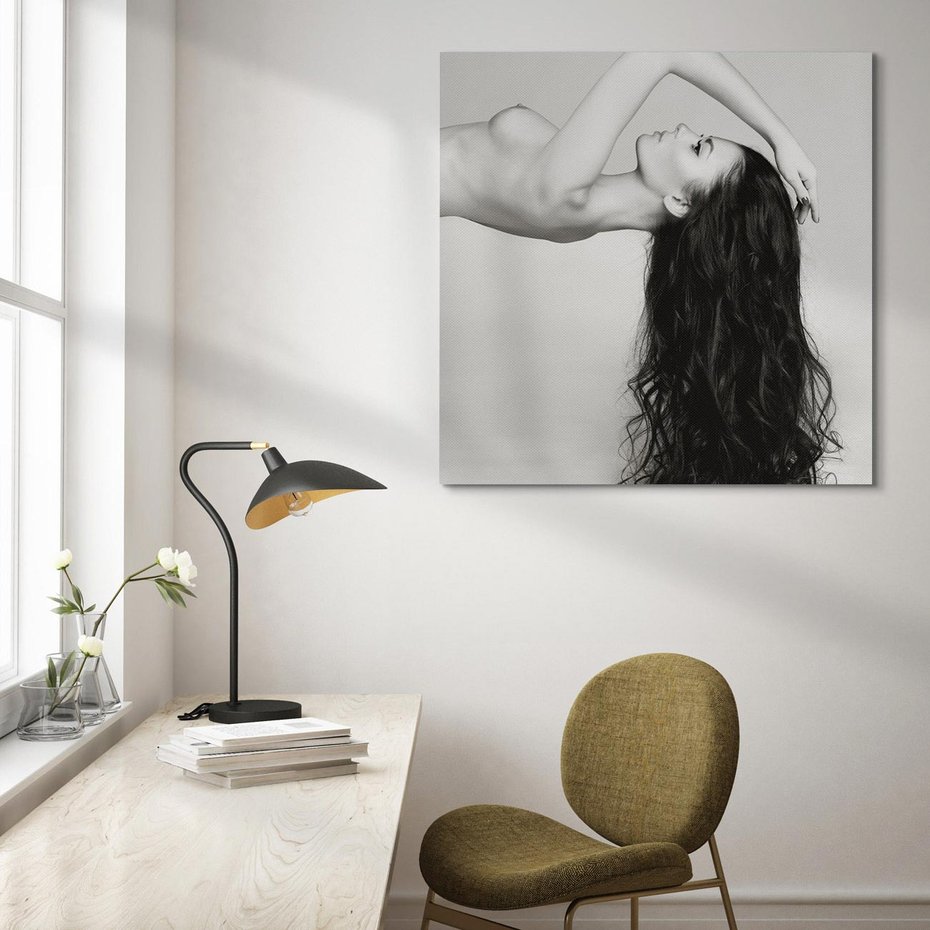 Obraz na płótnie 80x80 - Piękno włosów kobiety w ruchu - włosy, piękno