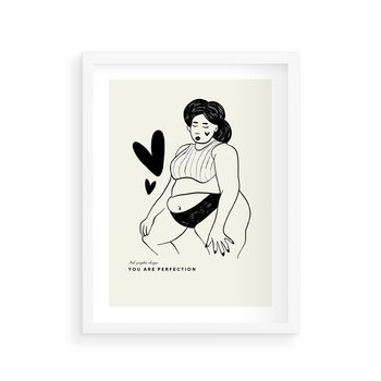 Plakat w ramie 50x70 - Wyrażenie Piękna - rysunek, sztuka nowoczesna - rama biała