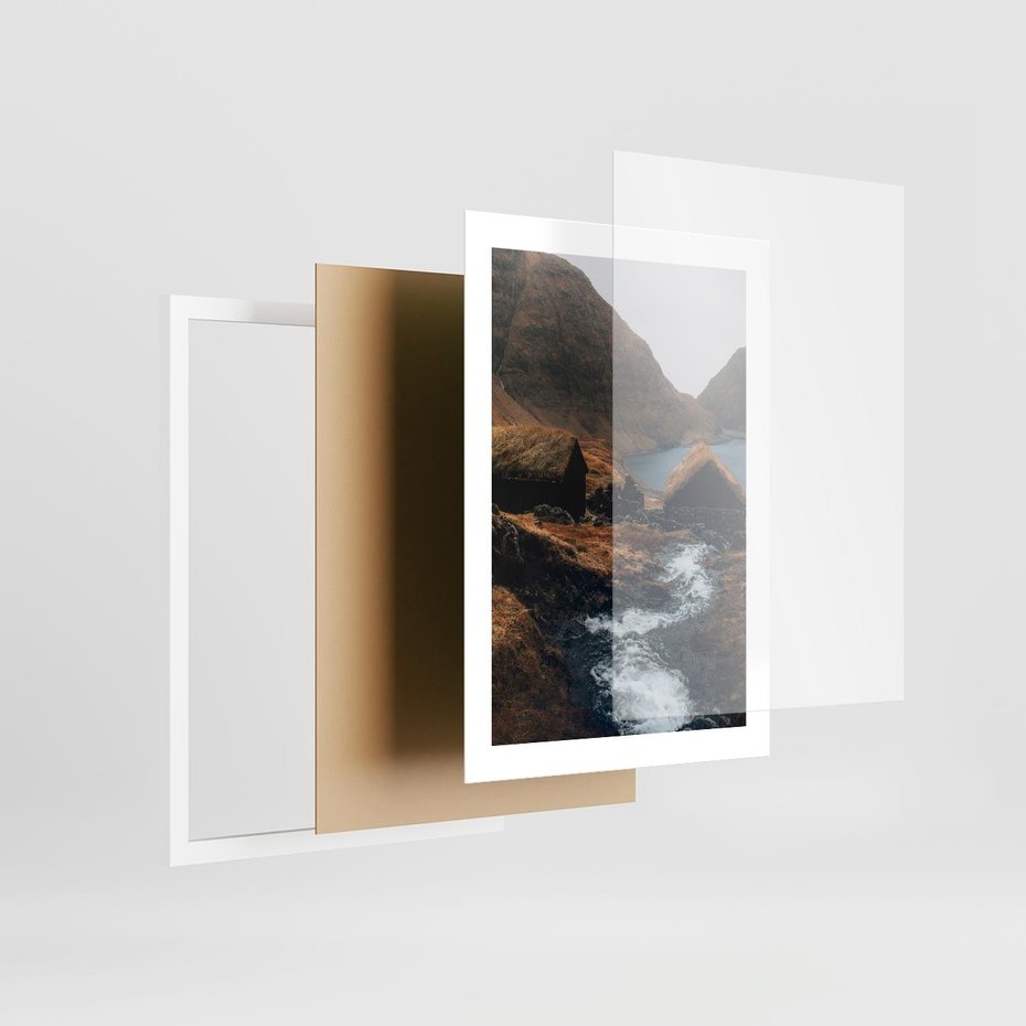 Plakat w ramie 30x40 - Spokój Natury - skandynawski, pejzaż - rama biała