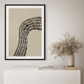 Plakat w ramie 50x70 - Migotliwa Innowacyjna Ekspresja - boho plakat, czarne kropki kreski - rama czarna