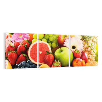 Obraz na płótnie 120x40 - Smakowite owocowe zbiory - owoce, winogrona
