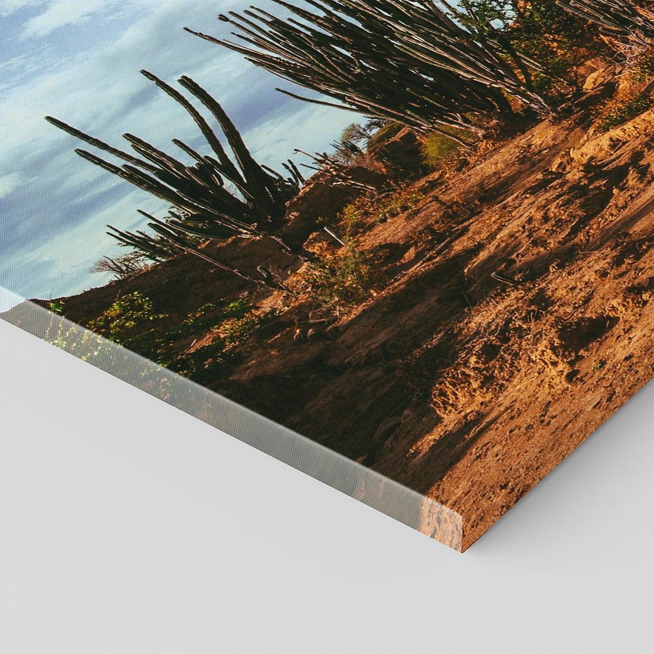 Obraz na płótnie 120x40 - Skarby Pustynnego Kanionu - pustynia, kaktusy