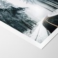 Plakat bez ramy 30x40 - Droga przez Zimowy Las - drzewa, śnieg