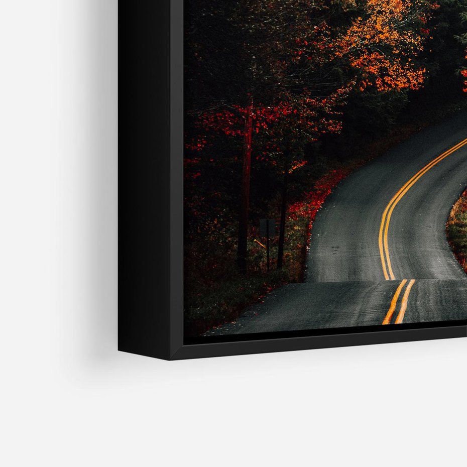 Obraz w ramie 50x50 - Jesienne Podróżowanie - fotografia, jesień - rama czarna