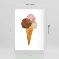 Plakat w ramie 50x70 - Slodki Raj Lodziarni - lody, deser - rama biała