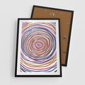Plakat w ramie 50x70 - Cyrkulująca Harmonia - kolorowe etniczne wzory, tęczowe żywe kolory - rama czarna