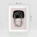 Plakat w ramie 30x40 - Strukturalne Kontrasty - abstrakcyjne szkicowane linie, minimalizm - rama biała