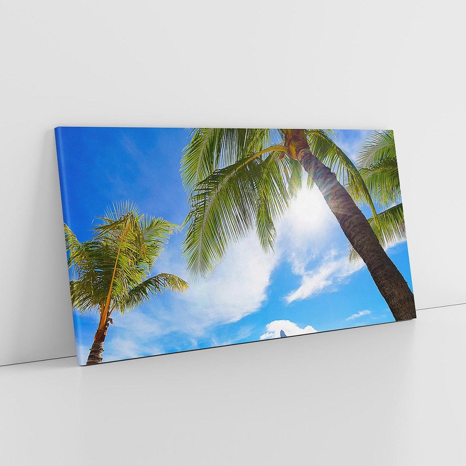 Obraz na płótnie 120x60 - Tropikalne palmy nad oceanem - palmy, ocean