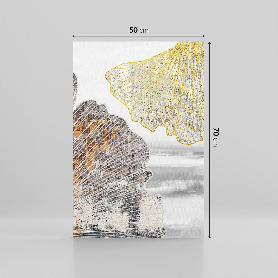 Obraz na płótnie 50x70 - Złote liście melancholii - liście miłorzębu, tekstura