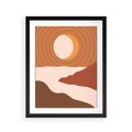 Plakat w ramie 40x50 - Sztuka Zachodu Słońca: Nowoczesna Sceneria - plakat, nowoczesna grafika - rama czarna