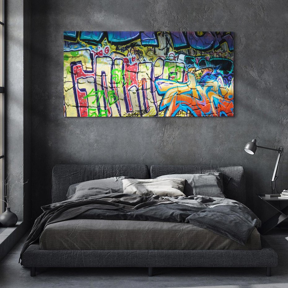 Obraz na płótnie 120x60 - Kolorowy wyraz - graffiti