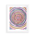 Plakat w ramie 40x50 - Cyrkulująca Harmonia - kolorowe etniczne wzory, tęczowe żywe kolory - rama biała