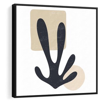 Obraz w ramie 50x50 - Granatowa Odsłona - minimalistyczna nowczesna grafika, styl matisse - rama czarna