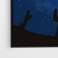 Obraz w ramie 70x50 - Nocne Tajemnice Pustyni - gwieździsta noc, granatowe niebo - rama czarna