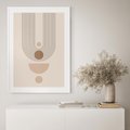 Plakat w ramie 50x70 - Strukturalne Kształty Postępu - boho plakat, minimalizm - rama biała