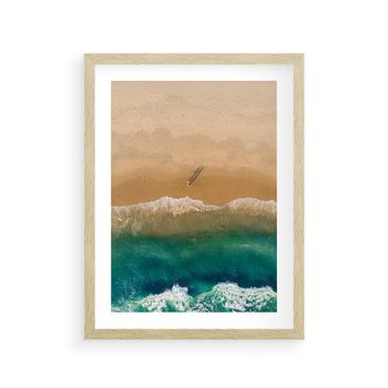 Plakat w ramie 40x50 - Nadbrzeżna Harmonia - plaża, morze - rama drewno