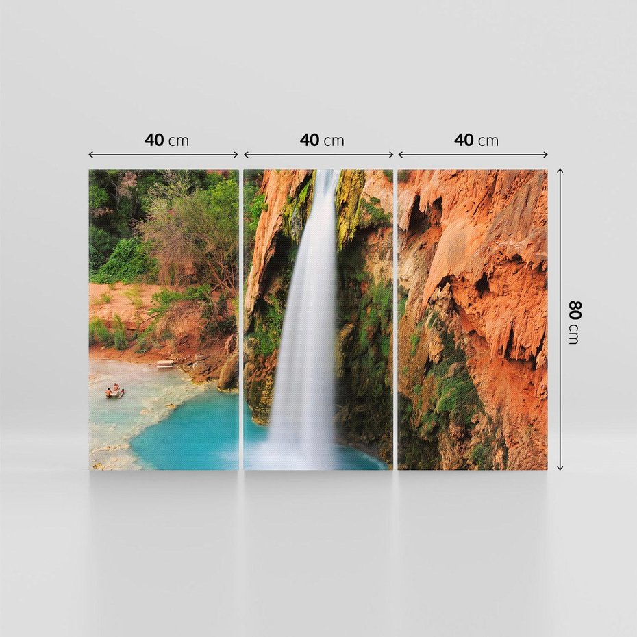 Obraz na płótnie 120x80 - Wodospad wśród majestatycznych gór - wodospad, górski