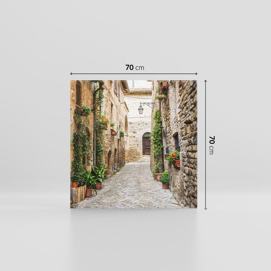 Obraz na płótnie 70x70 - Urok Uliczki we Włoszech - uliczka, Włochy