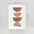 Plakat w ramie 50x70 - Abstrakcyjne Widzenia - abstrakcyjne geometryczne kształty, odcienie brązu i beżu - rama biała