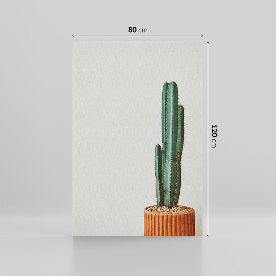 Obraz na płótnie 80x120 - Zieleń i Subtelność - kaktusy, liście