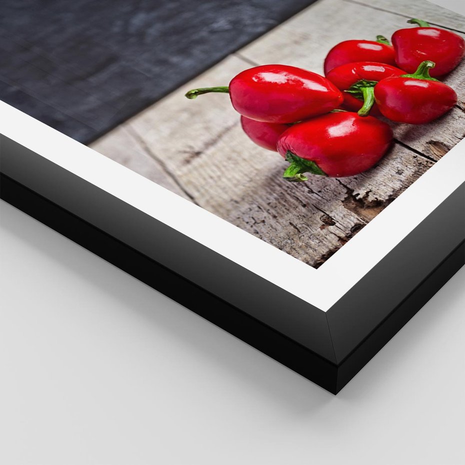 Plakat w ramie 40x50 - Eksploracja smaków - papryka, kuchnia - rama czarna