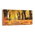 Obraz na płótnie 140x70 - Jesień, Liście, Park - Kolorowa Symfonia - jesień, liście
