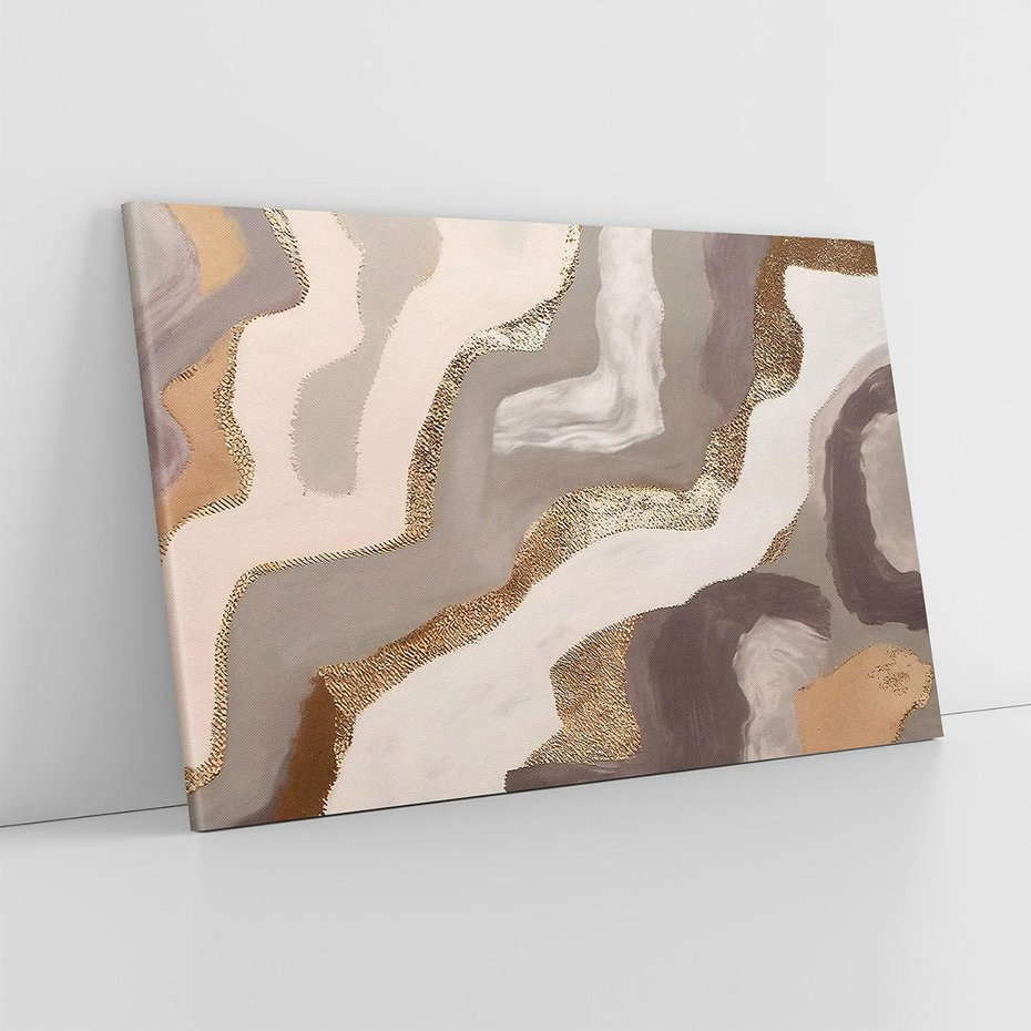 Obraz na płótnie 120x80 - Płynne Fale - abstrakcja, neutralne kolory