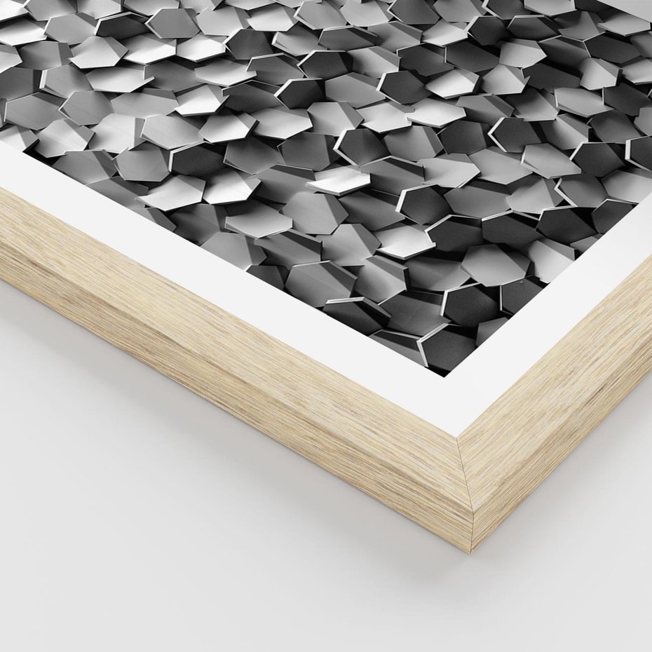 Plakat w ramie 40x50 - Odkryj głębię sztuki - graficzne, 3D - rama drewno