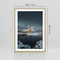 Plakat w ramie 50x70 - Minimalizm i Urok Natury - skandynawskie, domki - rama drewno