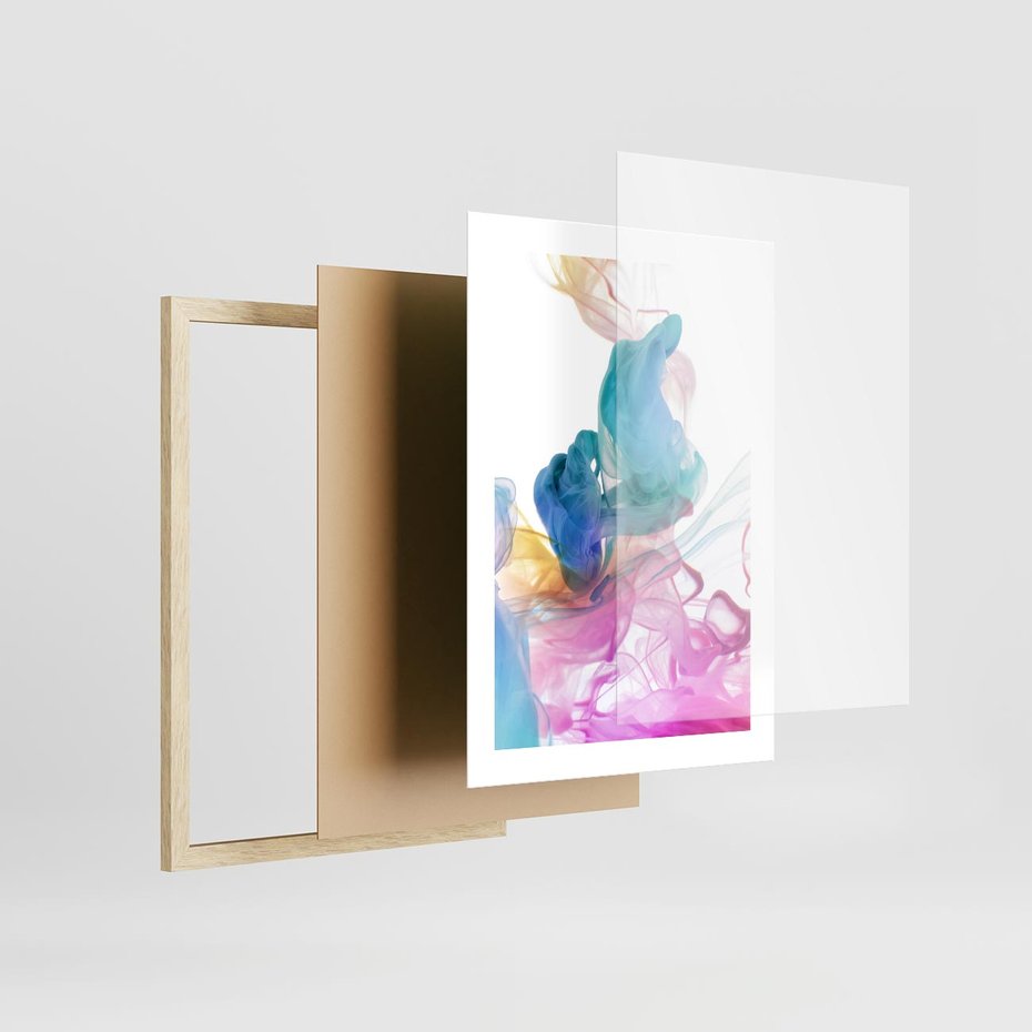 Plakat w ramie 30x40 - Abstrakcyjne Pastelowe Piękno - abstrakcja, pastelowe - rama drewno