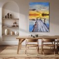 Obraz na płótnie 50x70 - Zachód słońca na pomostach - zachód, słońca