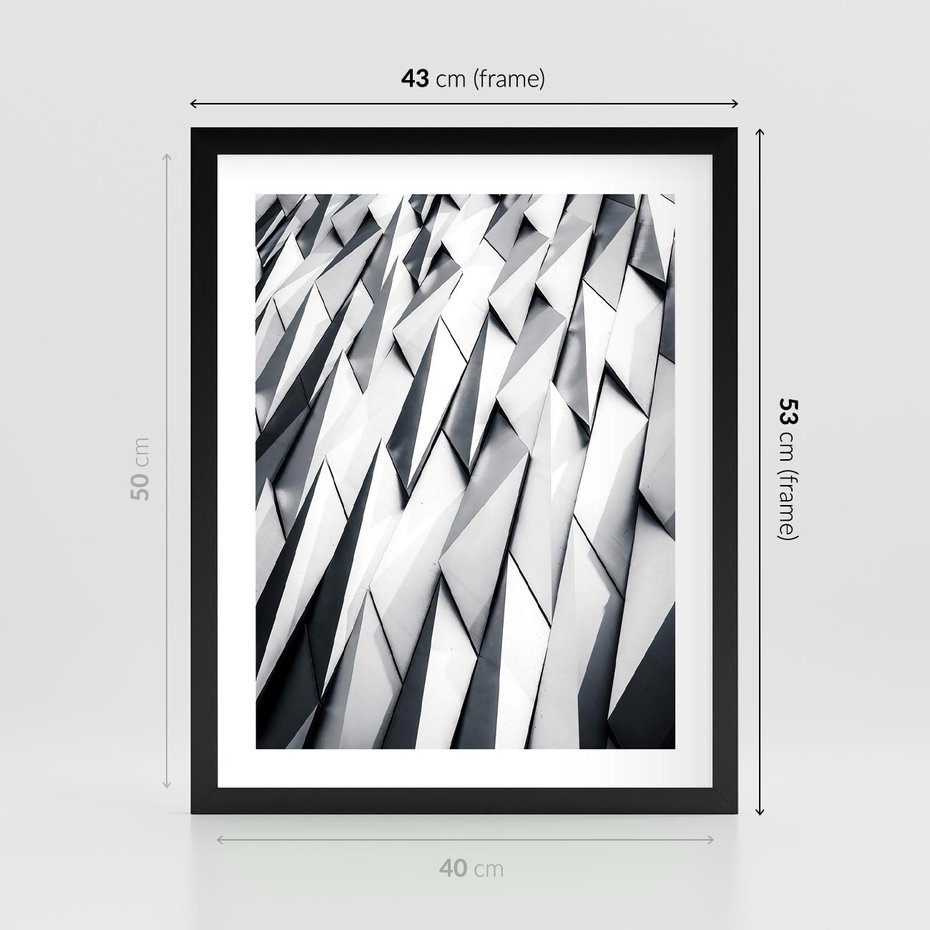 Plakat w ramie 40x50 - Geometryczna Nowoczesność - nowoczesna architektura, gemetryszne formy - rama czarna