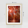 Plakat w ramie 30x40 - Magia jesiennego lasu - las, jesień - rama drewno