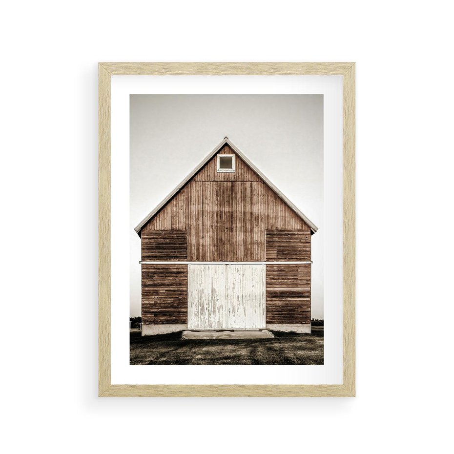 Plakat w ramie 30x40 - Rustykalny Drewniany Domek - domek, drewniany dom - rama drewno