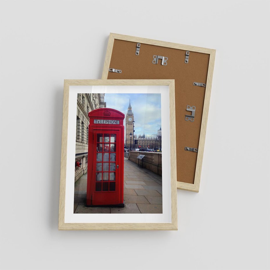 Plakat w ramie 30x40 - Londyńska budka telefoniczna - budka, telefoniczna - rama drewno
