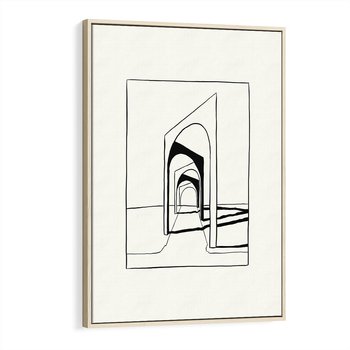 Obraz w ramie 80x120 - Poezja światła i cienia - nowoczesna sztuka, minimalistyczny styl - rama drewno