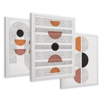 Zestaw obrazy w ramie 30x40 galeria - Geometryczne, scandi, minimalizm - rama biała