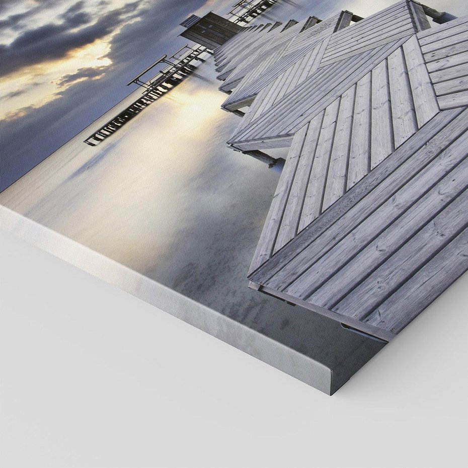 Obraz na płótnie 60x60 - Spokój nad Jeziorem - pomost, jezioro