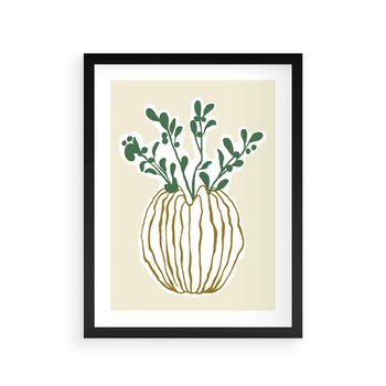 Plakat w ramie 50x70 - Przenikające Formy - abstrakcyjny plakat, kwiaty - rama czarna