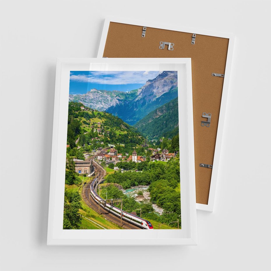 Plakat w ramie 50x70 - Magiczne Horyzonty - pejzaż, perspektywa - rama biała