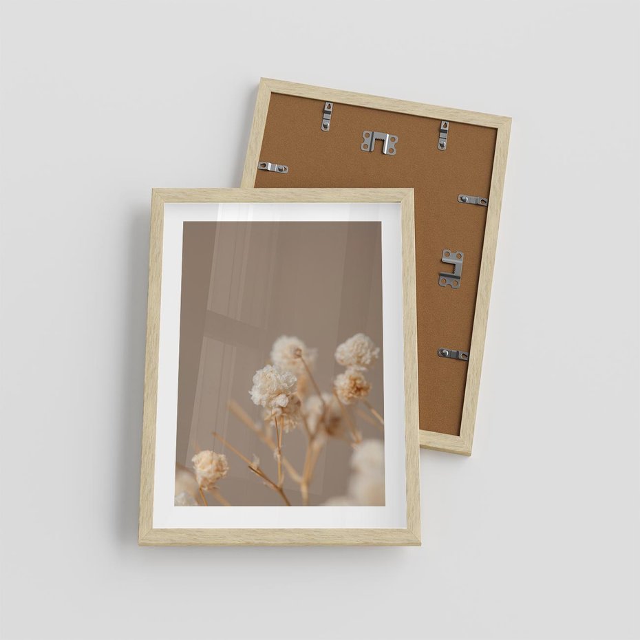 Plakat w ramie 30x40 - Przezroczyste piękno - gipsówka, suche - rama drewno