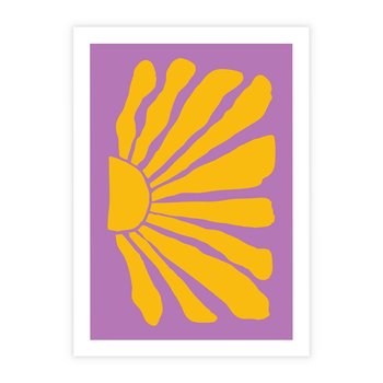 Plakat bez ramy 30x40 - Podróżne Kontury - abstrakcyjny plakat, intensywne różowe tło