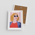 Plakat w ramie 30x40 - Kobieca Ekspresja - nowoczesny plakat, styl retro - rama biała