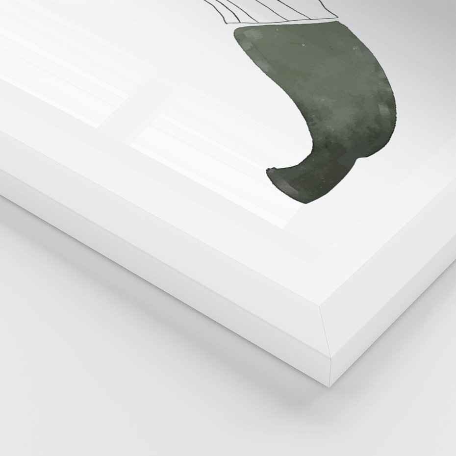 Plakat w ramie 30x40 - Rozkwitające Barwy Akwareli - minimalistyczny plakat, banan - rama biała