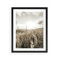 Plakat w ramie 40x50 - Łąka w Klimacie Sepii - suche trawy, łąka - rama czarna