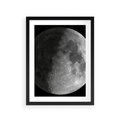 Plakat w ramie 30x40 - Kontrastowy księżyc w czerni i bieli - księżyc, czarno - rama czarna