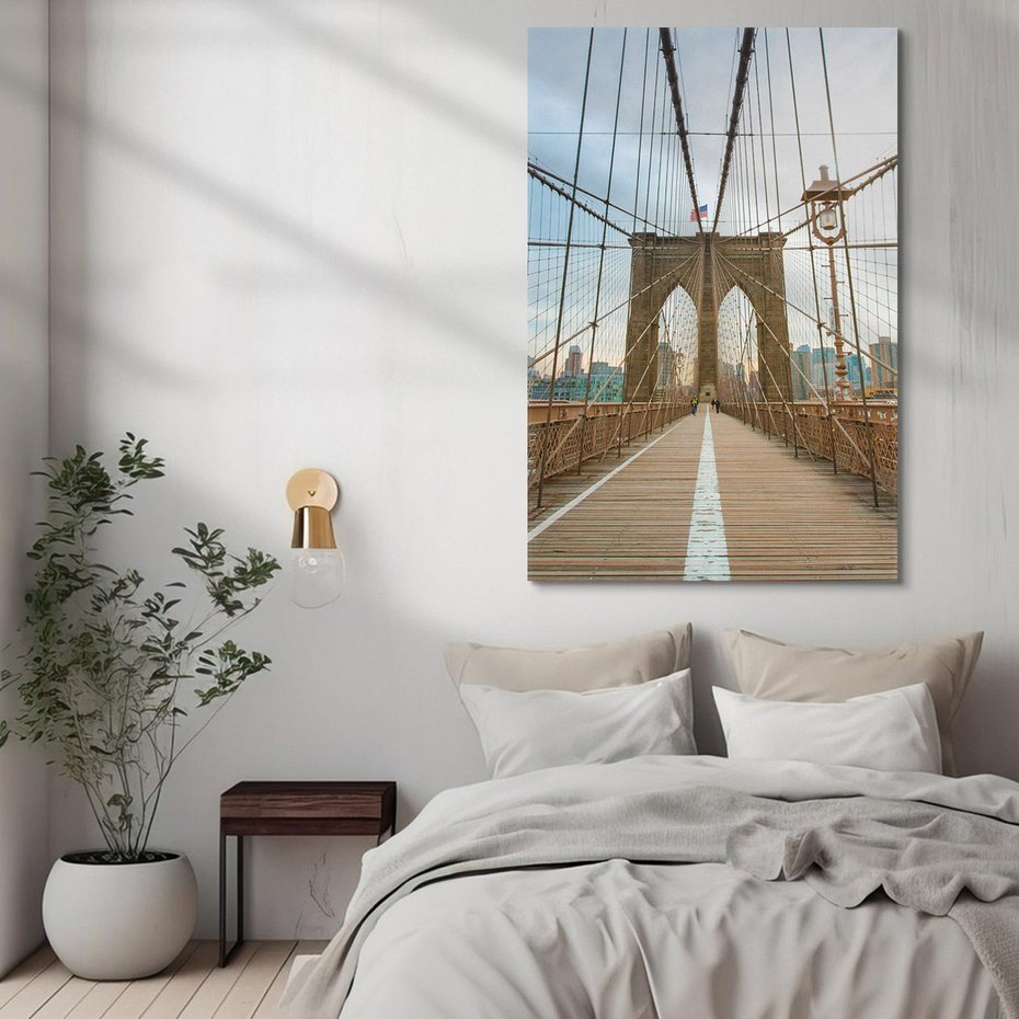 Obraz na płótnie 50x70 - Duch Manhattanu - most, Nowy Jork